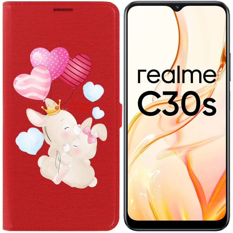 

Чехол-книжка Eco Book для Realme C30s Ты-моё счастье, Красный