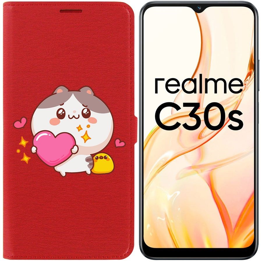 

Чехол-книжка Eco Book для Realme C30s Сердце для тебя, Красный