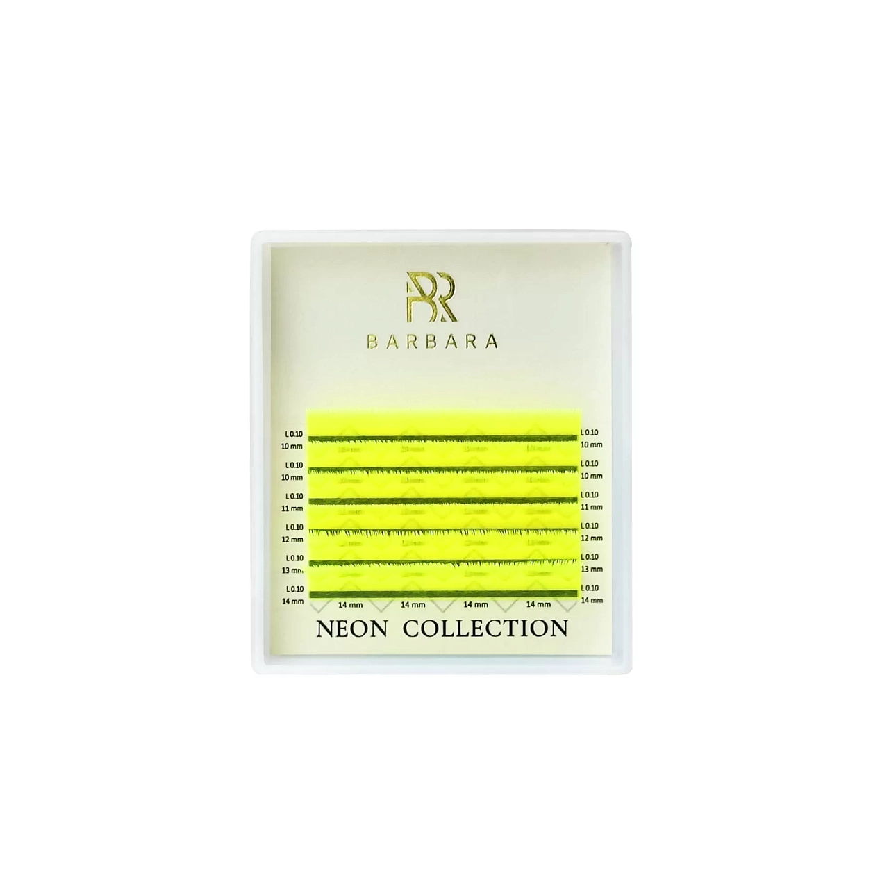 

Ресницы цветные BARBARA NEON (AIR) 6линий M 0.07 5-10mm, Желтый