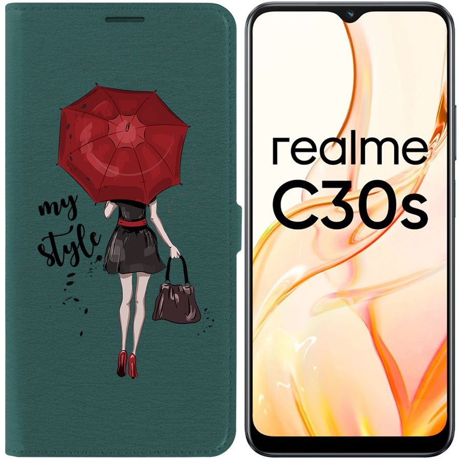 

Чехол-книжка Eco Book для Realme C30s Мой стиль, Зеленый
