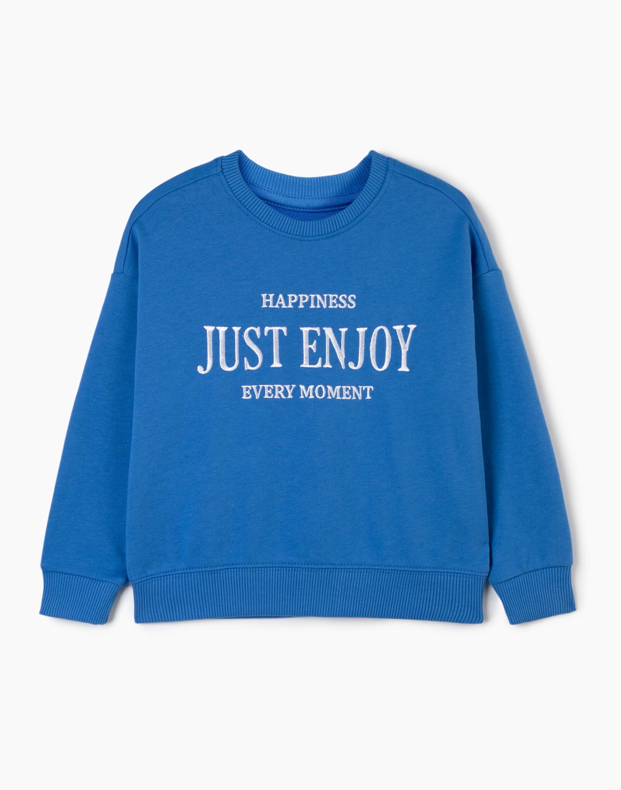 

Синий свитшот с вышивкой Just Enjoy для девочки 4-5л/110, GAC021488