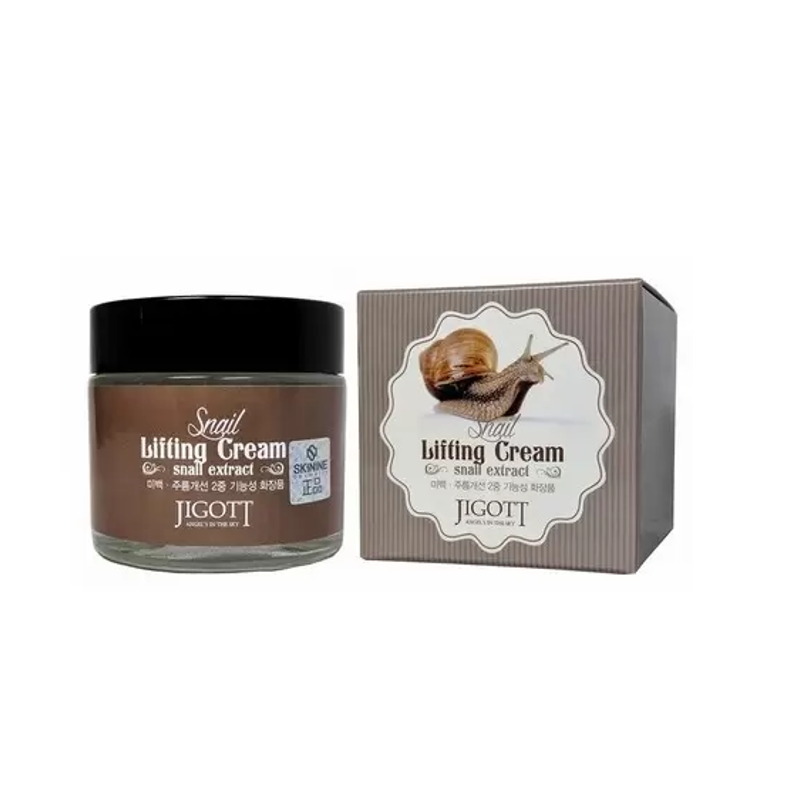 Лифтинг-крем для лица Jigott Snail Lifting Cream с муцином улитки, против морщин, 70 мл