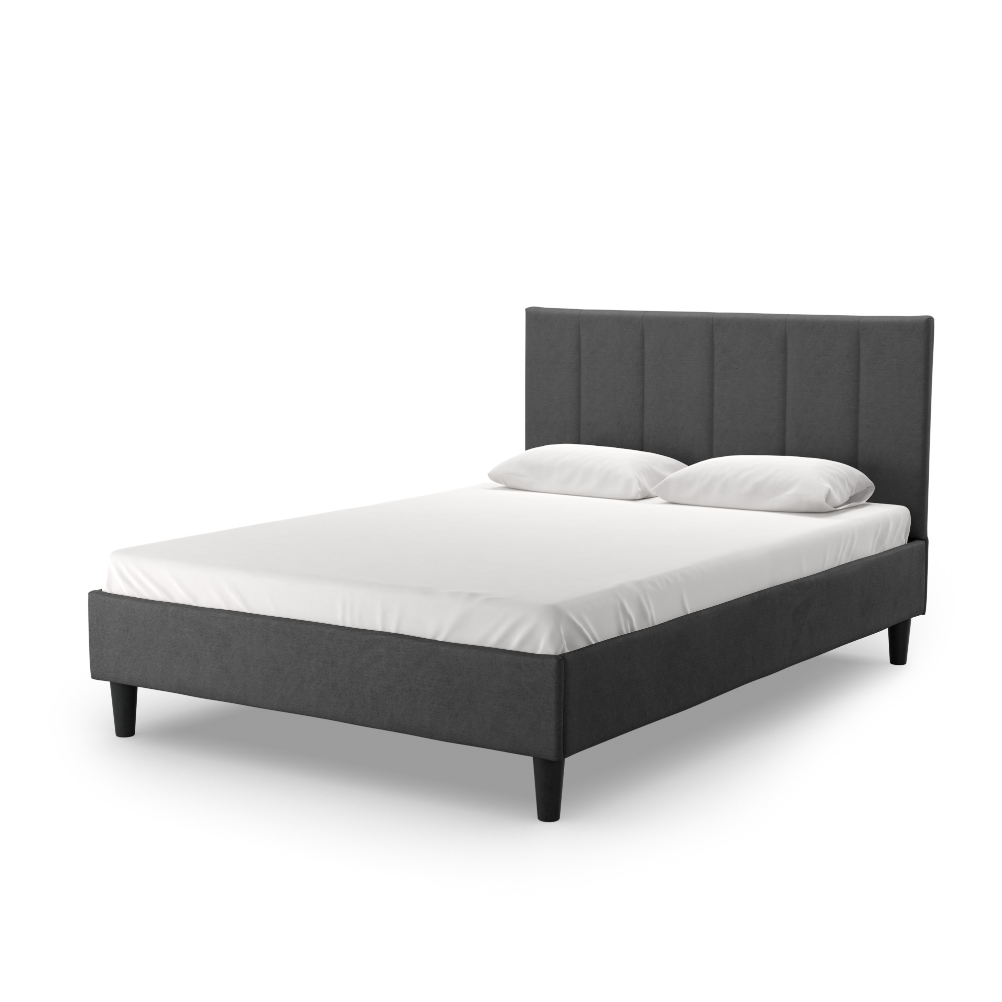 Кровать двуспальная Salotti Джейн 140, велюр, ткань Тако, темно-серый, 140x200