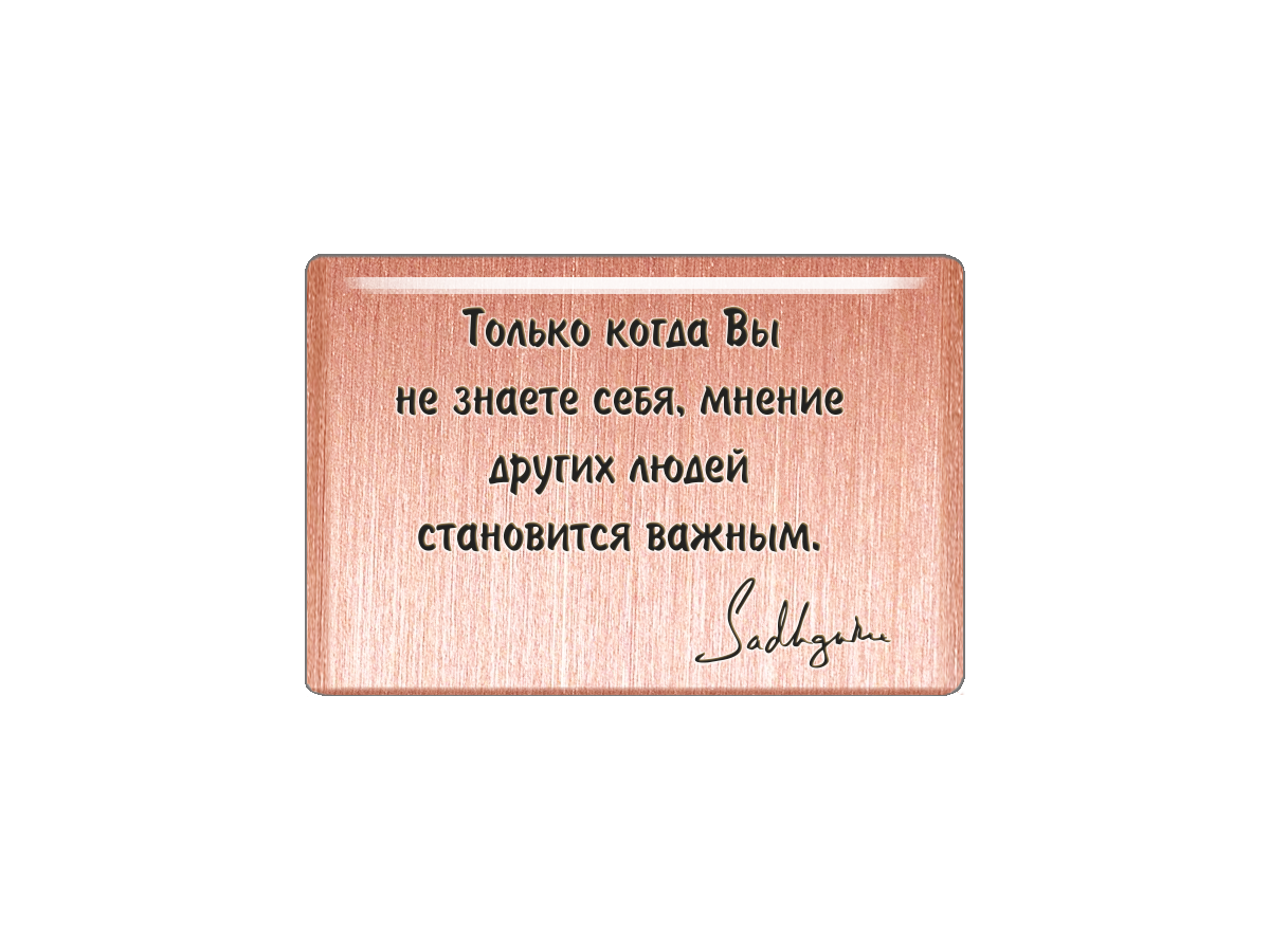 Магнит Только когда Вы не знаете себя, мнение других людей становится важным. Садхгуру Т18.256.01.00