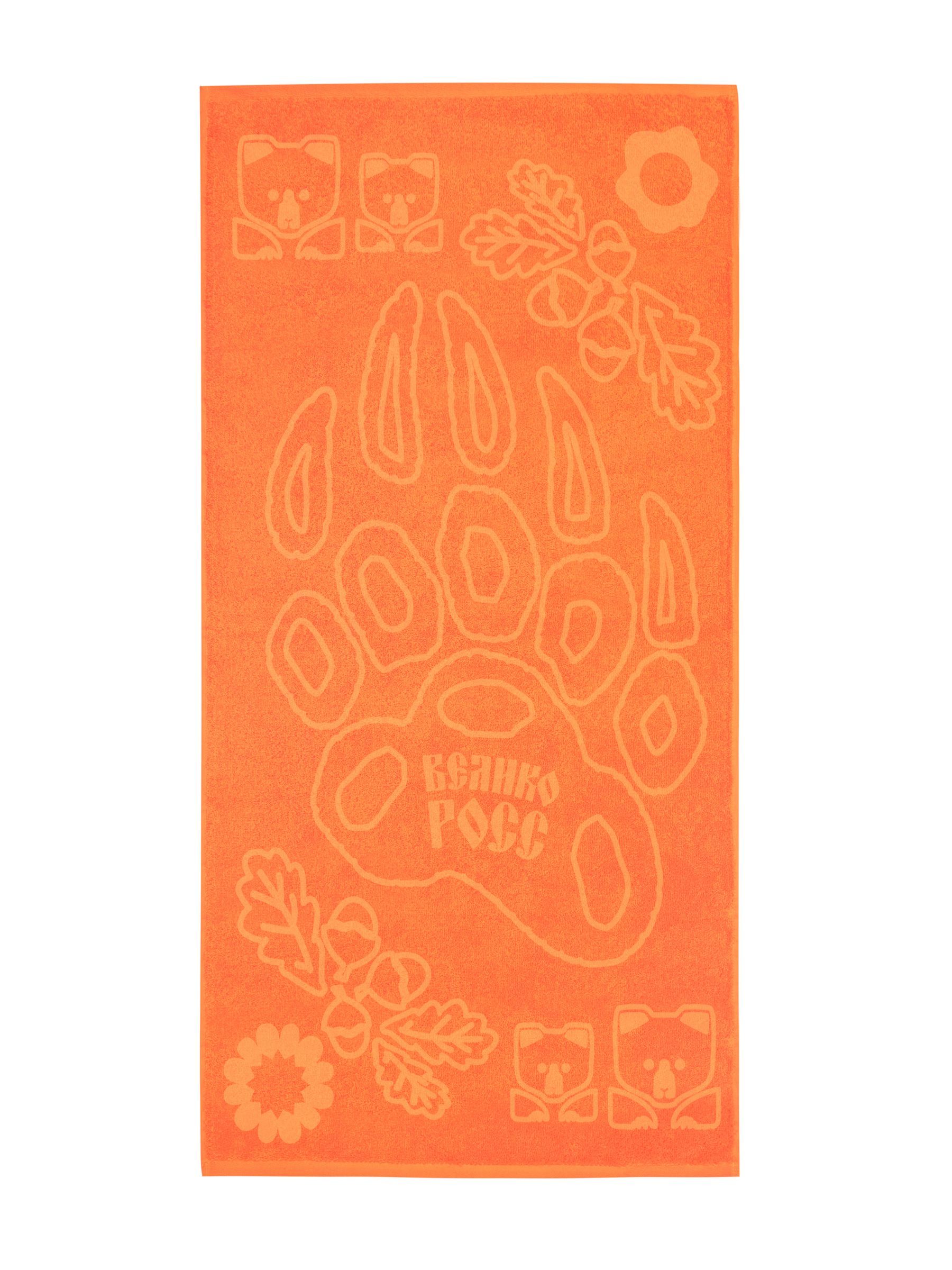 Полотенце махровое Великоросс Таинственный Лес оранжевого цвета 50х100