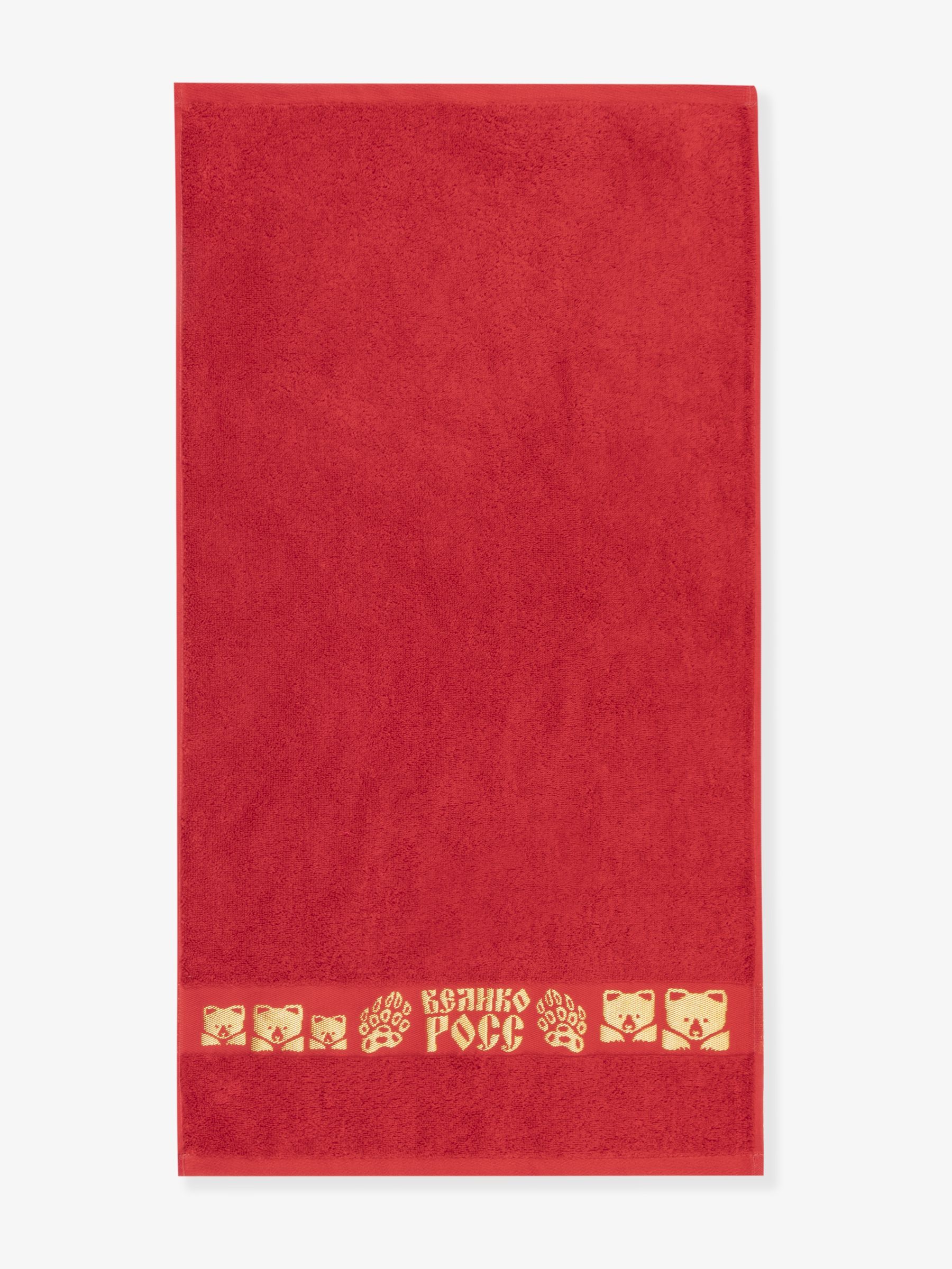 Полотенце махровое Великоросс Золотая Дубрава красного цвета 40х70