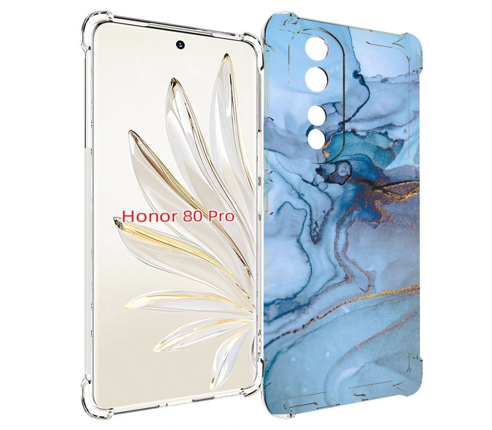 

Чехол MyPads голубой мрамор для Honor 80 Pro, Прозрачный, Tocco