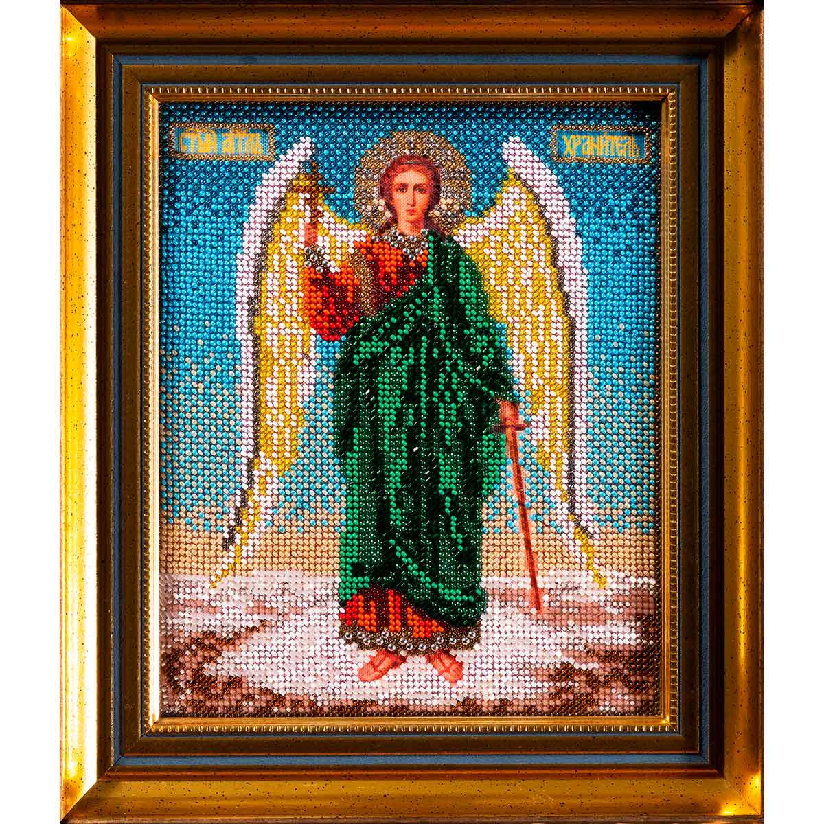 

Вышивка бисером Кроше Ангел хранитель18x22 см
