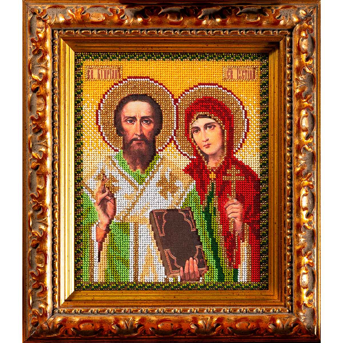 

Вышивка бисером Кроше Киприан и Устинья19x23см