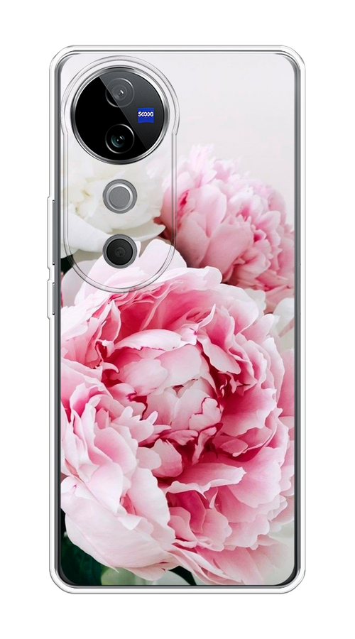 

Чехол на Vivo V40 "Розовые и белые пионы", Розовый;белый, 2611450-1