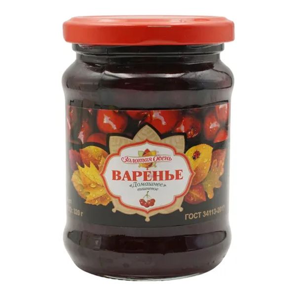 

Варенье Золотая Осень Домашнее вишневое 320 г
