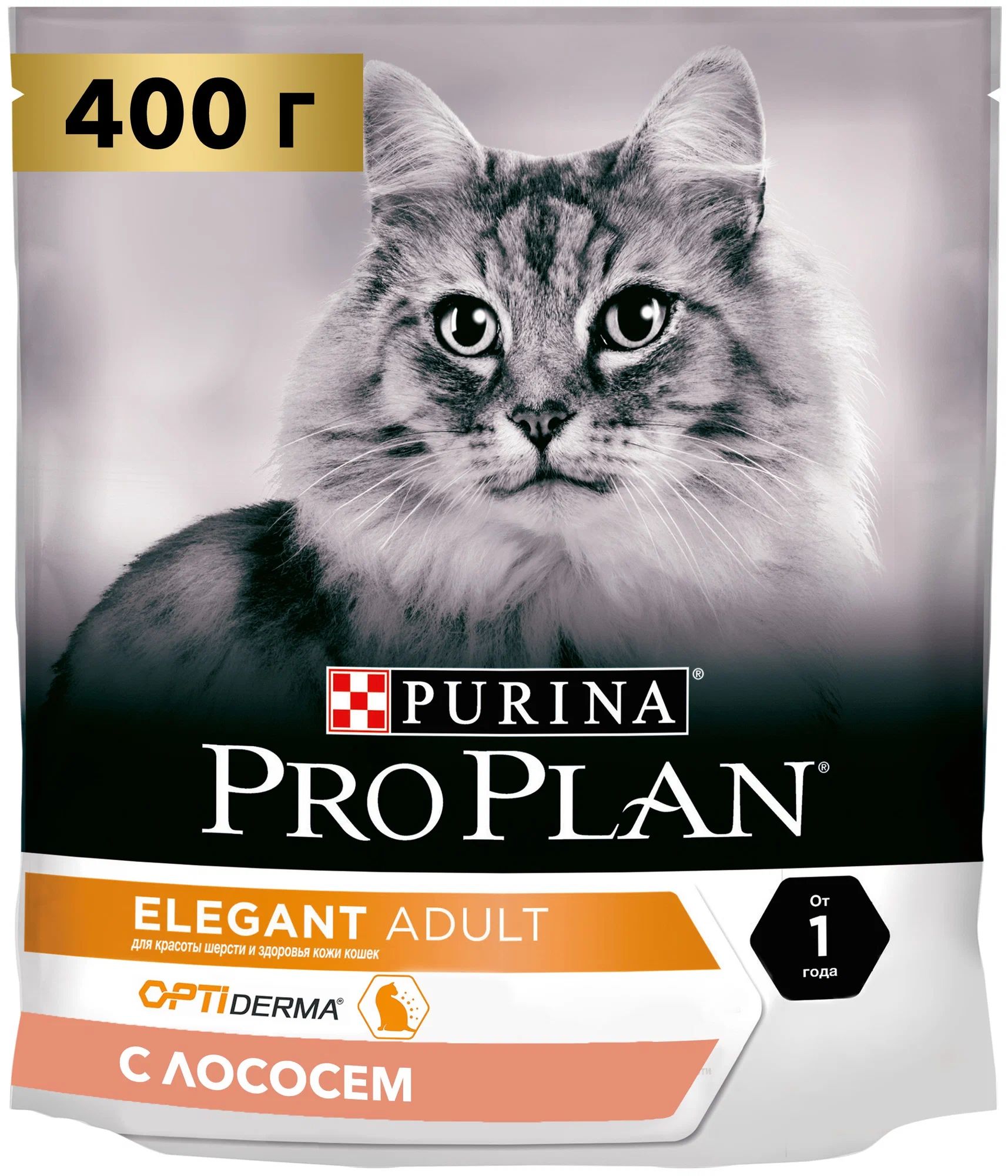 

Сухой корм для кошек Purina Pro Plan, для здоровья шерсти и кожи, лосось, 400 г