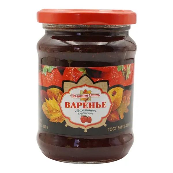 

Варенье Золотая Осень Домашнее клубничное 320 г