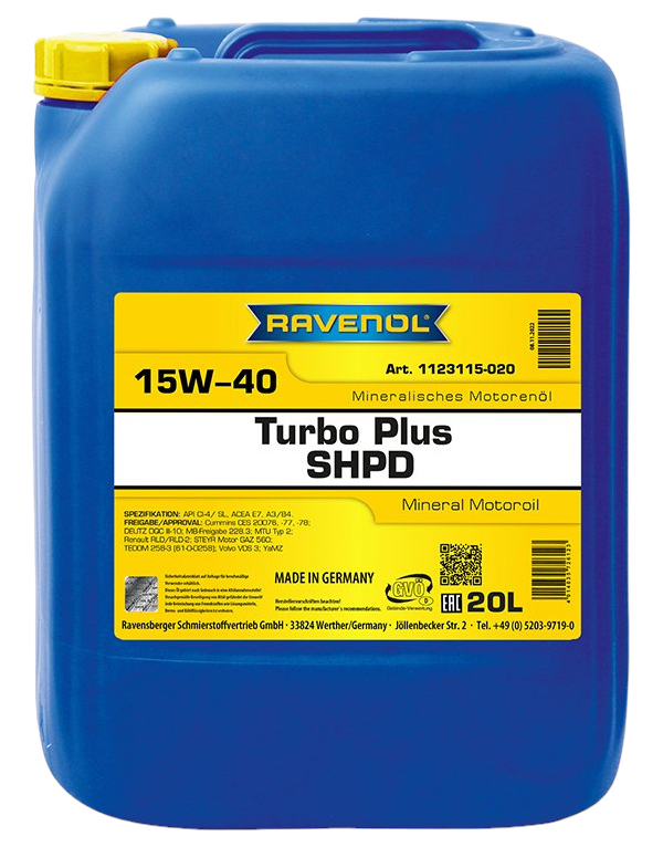 

Моторное Масло Ravenol Turbo Plus Shpd Sae 15W-40 (20Л) New