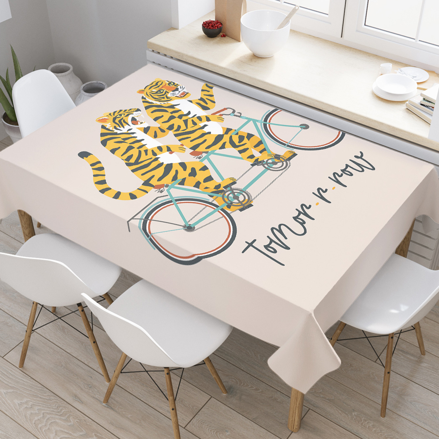 

Скатерть на стол JoyArty Тигры в пути 145х180см, прямоугольная тканеваяtc_422854_180x145, Бежевый