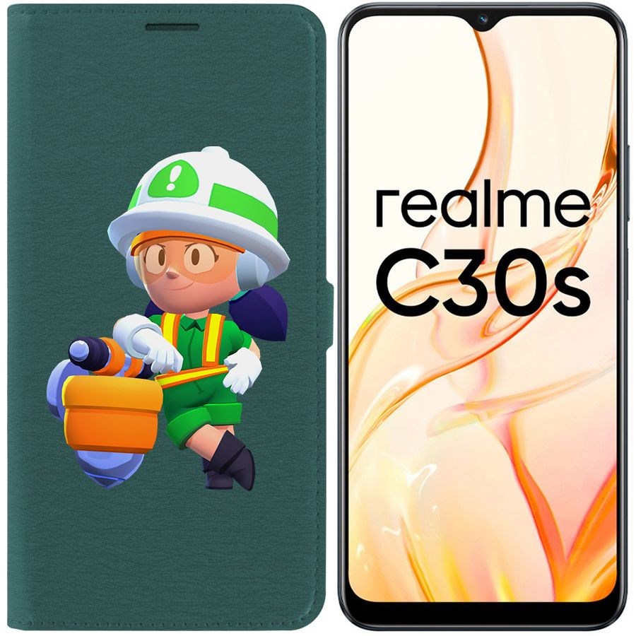 

Чехол-книжка Eco Book для Realme C30s Brawl Stars-Строительница Джеки