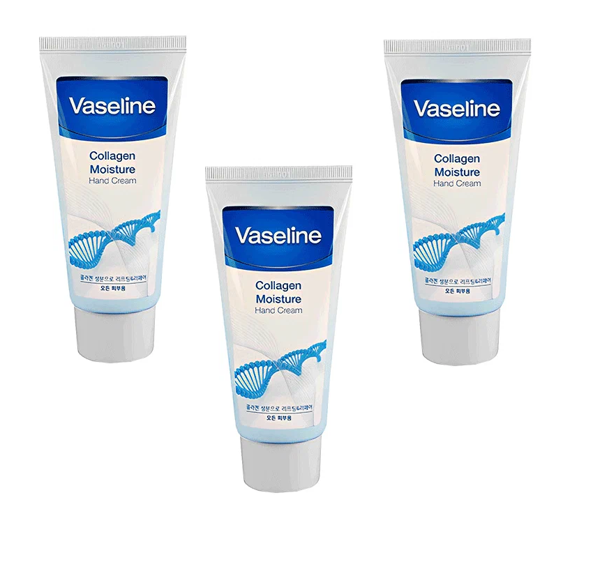 Крем для рук FoodaHolic увлажняющий Vaseline Collagen Moisture Hand Cream 80 мл 3 шт