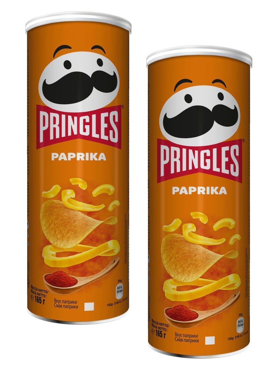 Чипсы картофельные Pringles со вкусом паприки, 165 г х 2 шт