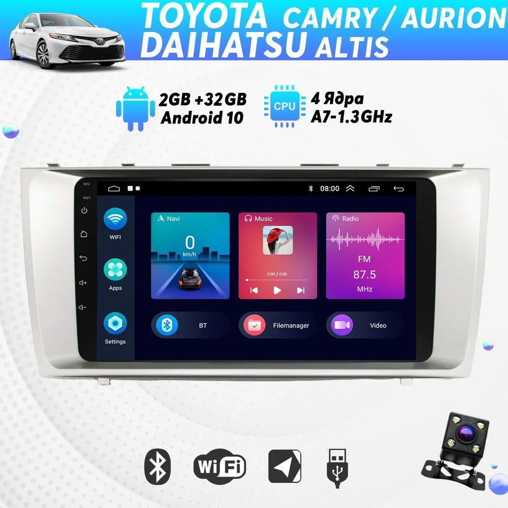 Штатная магнитола Dolmax 9A-CAM06TOY4CORE на TOYOTA DAIHATSU 9 CarPlay Wi-Fi камера 2200000₽