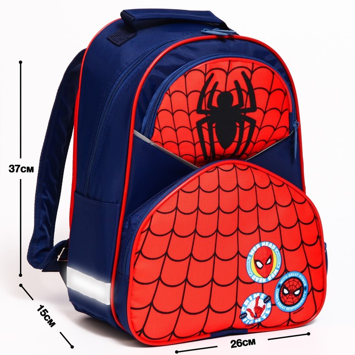 

MARVEL Рюкзак школьный эргонм.спинка А 37x26x17 Человек-Паук красно-синий