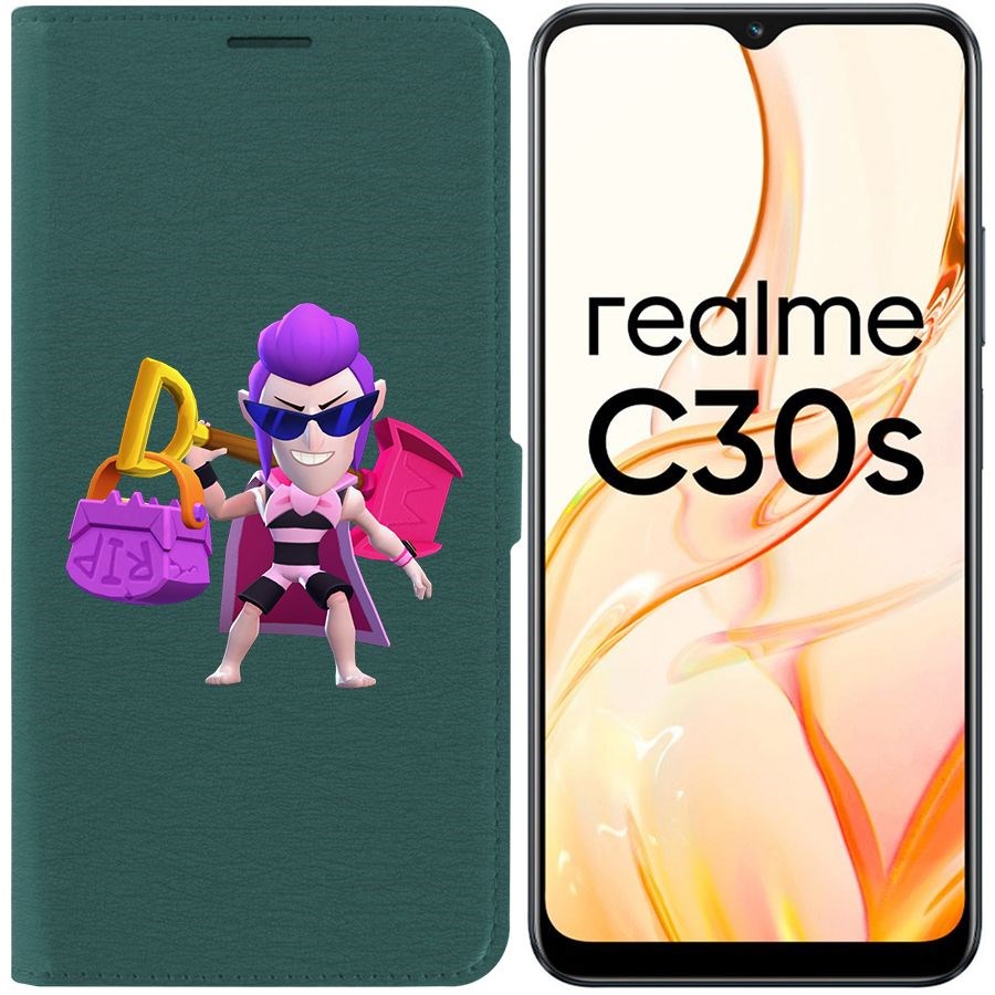 

Чехол-книжка Eco Book для Realme C30s Brawl Stars-Пляжный Мортис