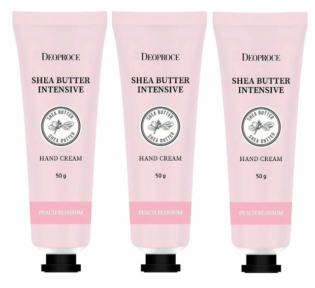 Крем для рук Deoproce Shea Butter Intensive Hand Cream Peach Blossom 50 г 3 шт 1288₽