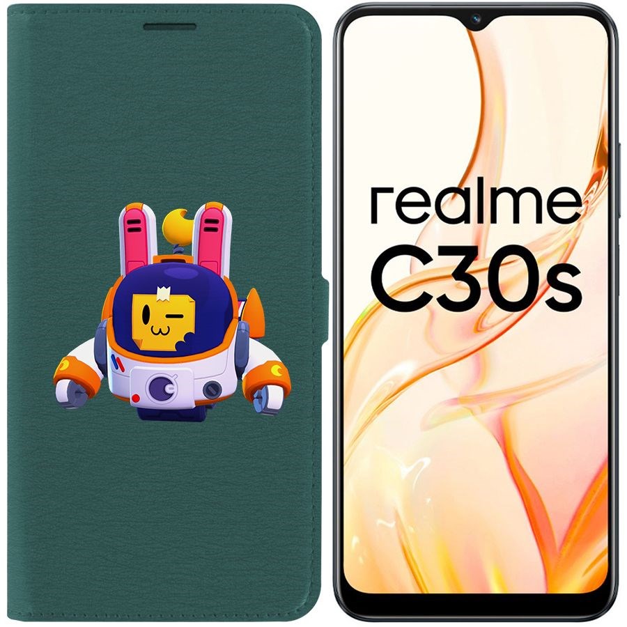 

Чехол-книжка Eco Book для Realme C30s Brawl Stars-Лунный Спраут