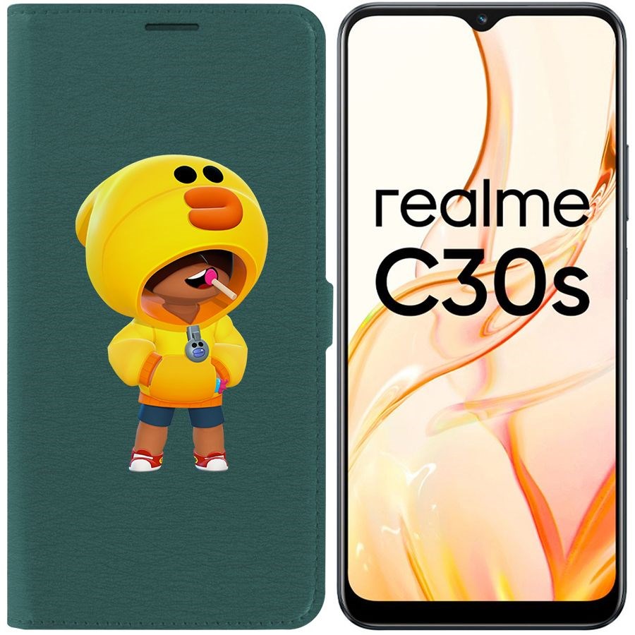 

Чехол-книжка Eco Book для Realme C30s Brawl Stars-Леон Салли