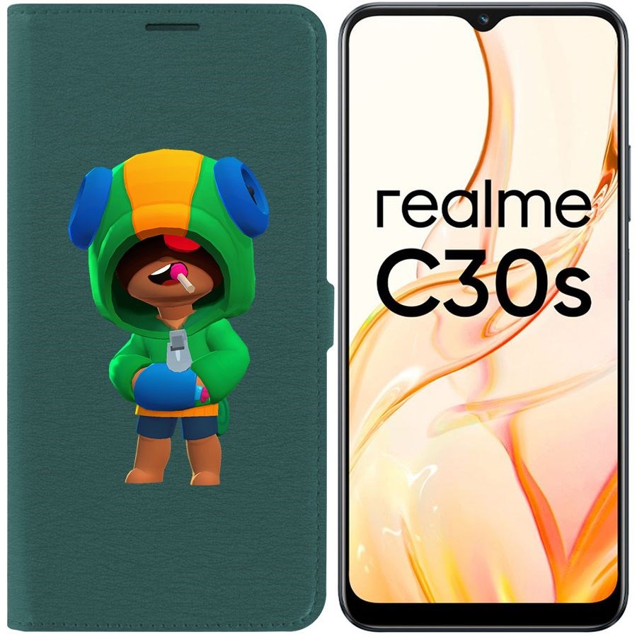 

Чехол-книжка Eco Book для Realme C30s Brawl Stars-Леон