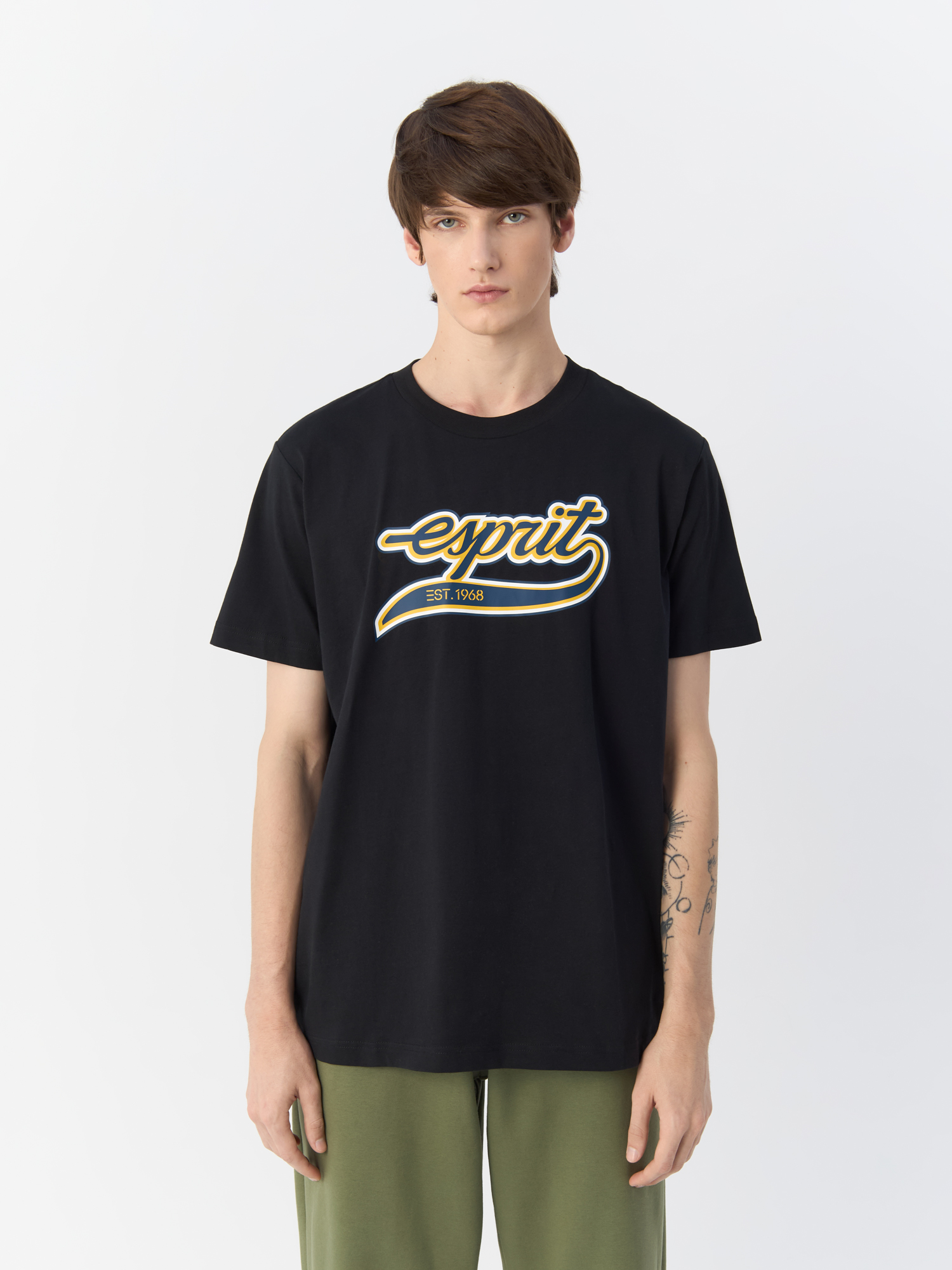 

Футболка мужская Esprit 112EE2K316 черная XXL, Черный, 112EE2K316