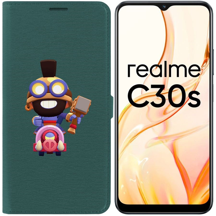 

Чехол-книжка Eco Book для Realme C30s Brawl Stars-Карл Всадник на кабане