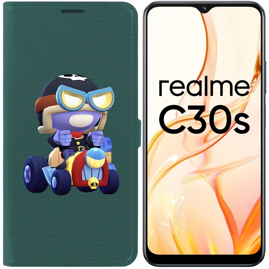 

Чехол-книжка Eco Book для Realme C30s Brawl Stars-Безумный Карл