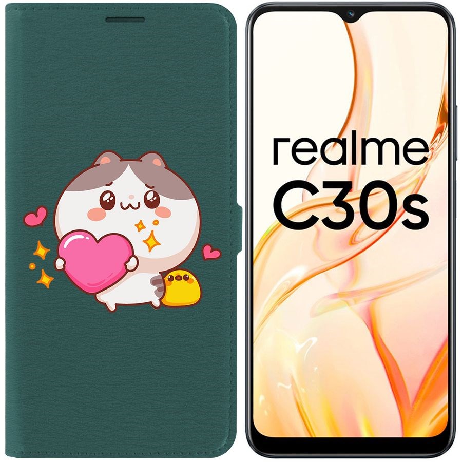 

Чехол-книжка Eco Book для Realme C30s Сердце для тебя, Зеленый