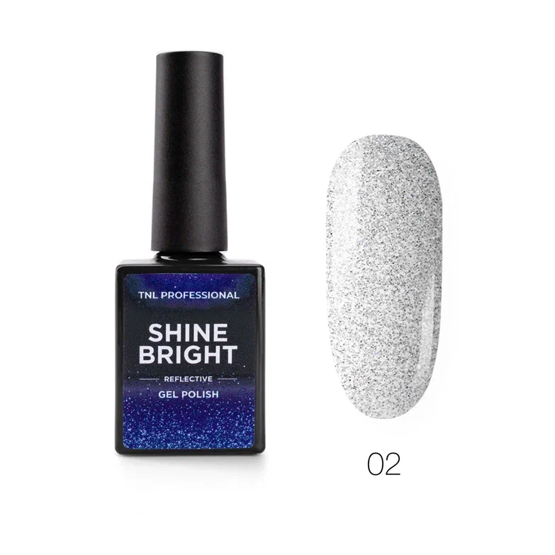 

Гель-лак TNL Professional Shine bright светоотражающий голографический космос №02 10 мл, Серебристый