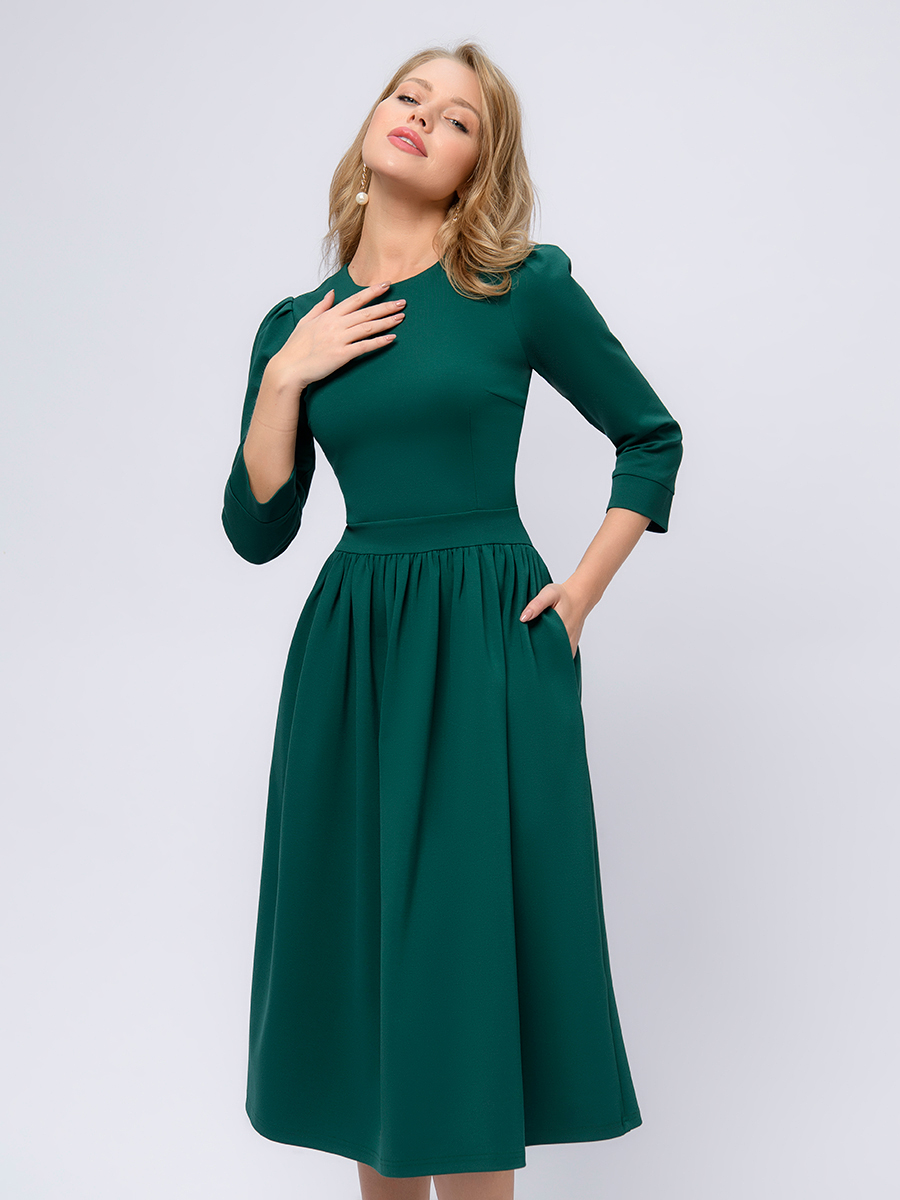 

Платье женское 1001dress 0102221EM зеленое 50, 0102221EM