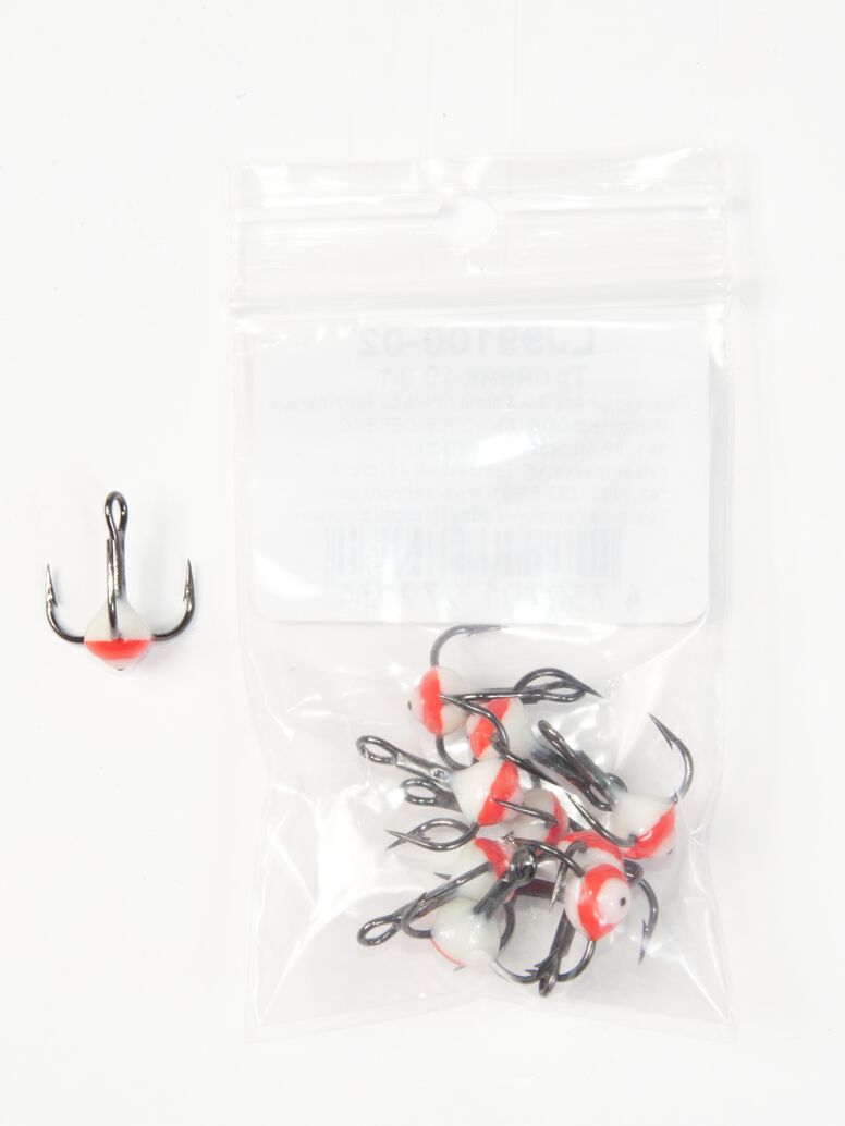 

Рыболовные крючки Lucky John LJ99120-02 №12, 10 шт, Крючок-тройник для приманок Lucky John с каплей цвет. разм.012/02