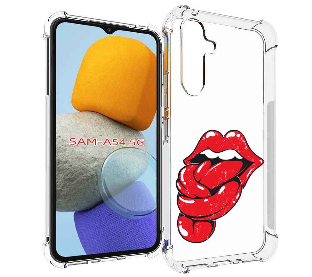 

Чехол MyPads яркие губы с языком для Samsung Galaxy A54, Tocco