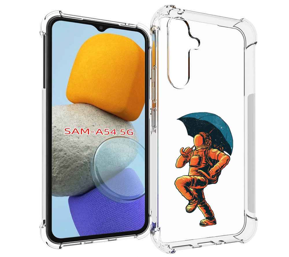 

Чехол MyPads шагающий космонавт с зонтом для Samsung Galaxy A54, Tocco