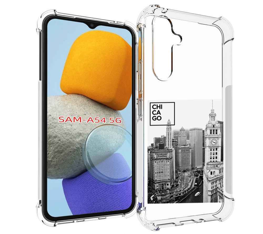 

Чехол MyPads черно белый чикаго для Samsung Galaxy A54, Tocco