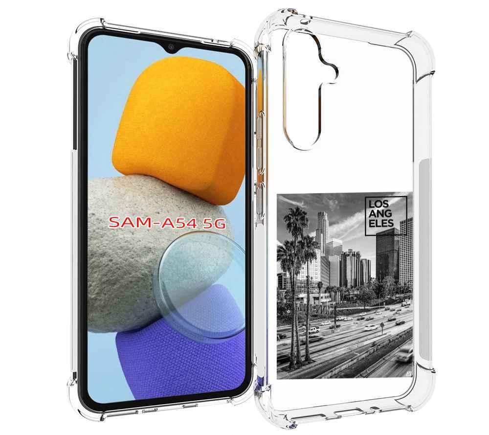 

Чехол MyPads черно белый лос анджелес для Samsung Galaxy A54, Tocco