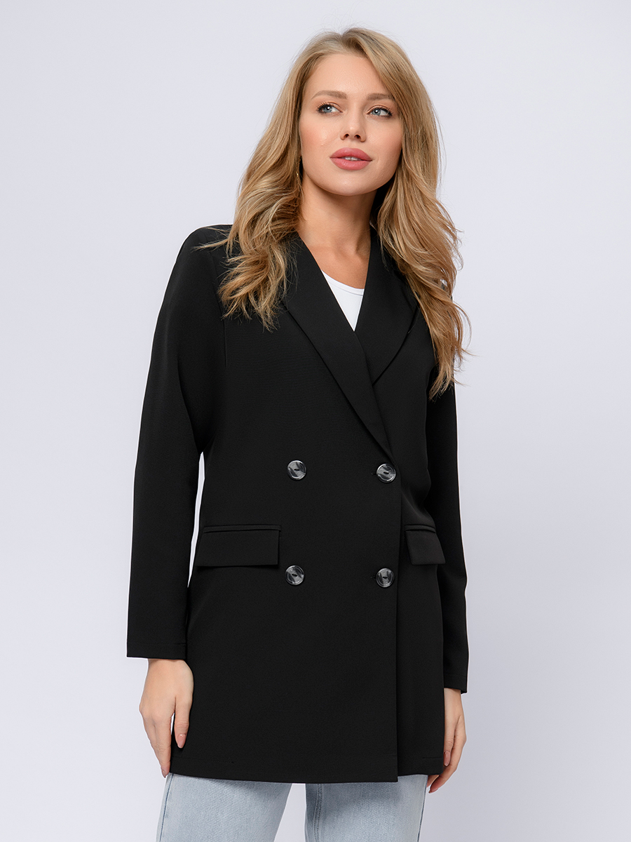 

Жакет женский 1001dress 0202744BK черный 48, 0202744BK