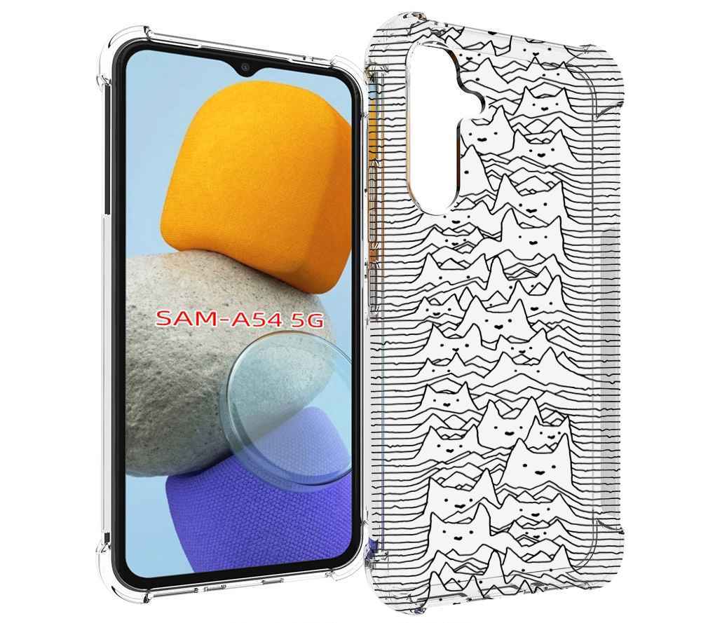 

Чехол MyPads черно белые коты 3D для Samsung Galaxy A54, Tocco