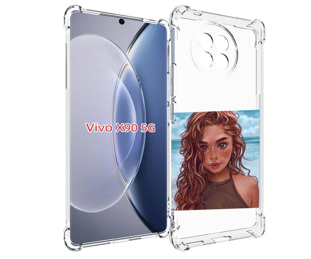 Чехол MyPads девушка-с-пирсингом-на-море женский для Vivo X90
