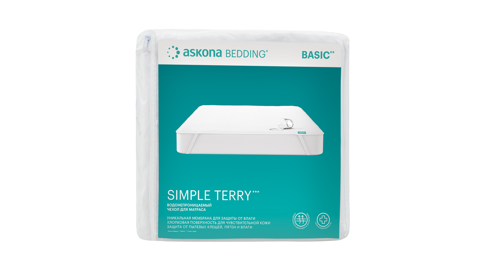 Наматрасник-топпер ASKONA Simple Terry 140x200 белый