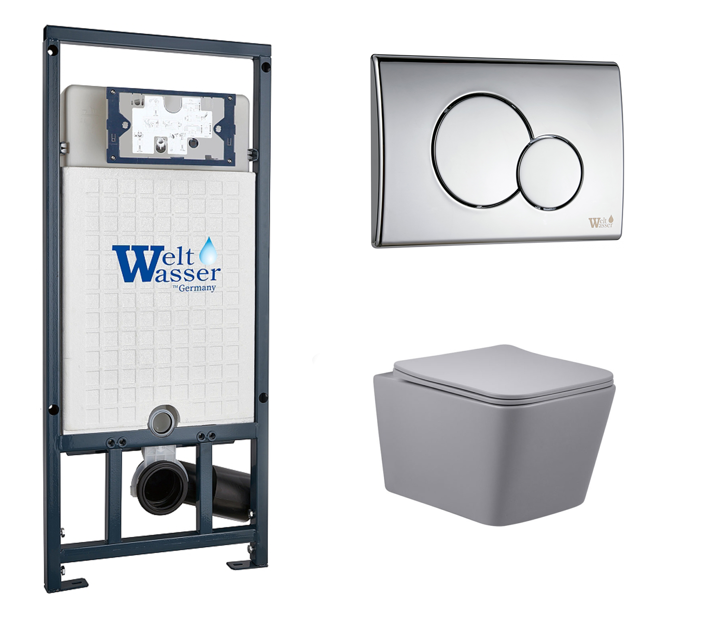 

Комплект: инсталляция WeltWasser Marberg 507 + унитаз Q-LineMG с кнопкой хром