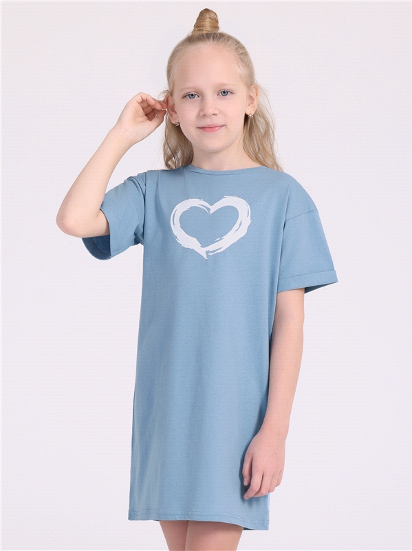 Платье детское Апрель 250дев001Д2, серо-голубой250 Сердце кистью, 158