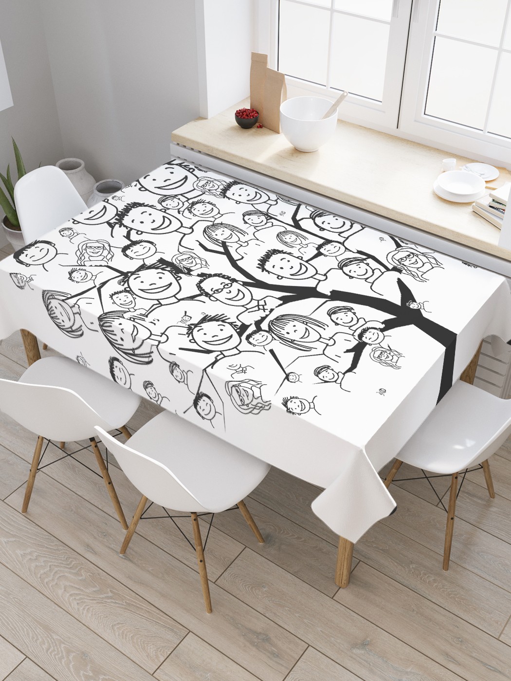 

Скатерть прямоугольная JoyArty "Фамильное дерево" из оксфорда, 120x145 см, Белый, Фамильное дерево