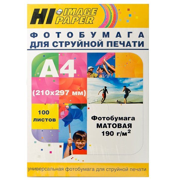 

Фотобумага Hi-image A4 29,7 х 21 см 100 листов матовая односторонняя 190 г/м, Белый