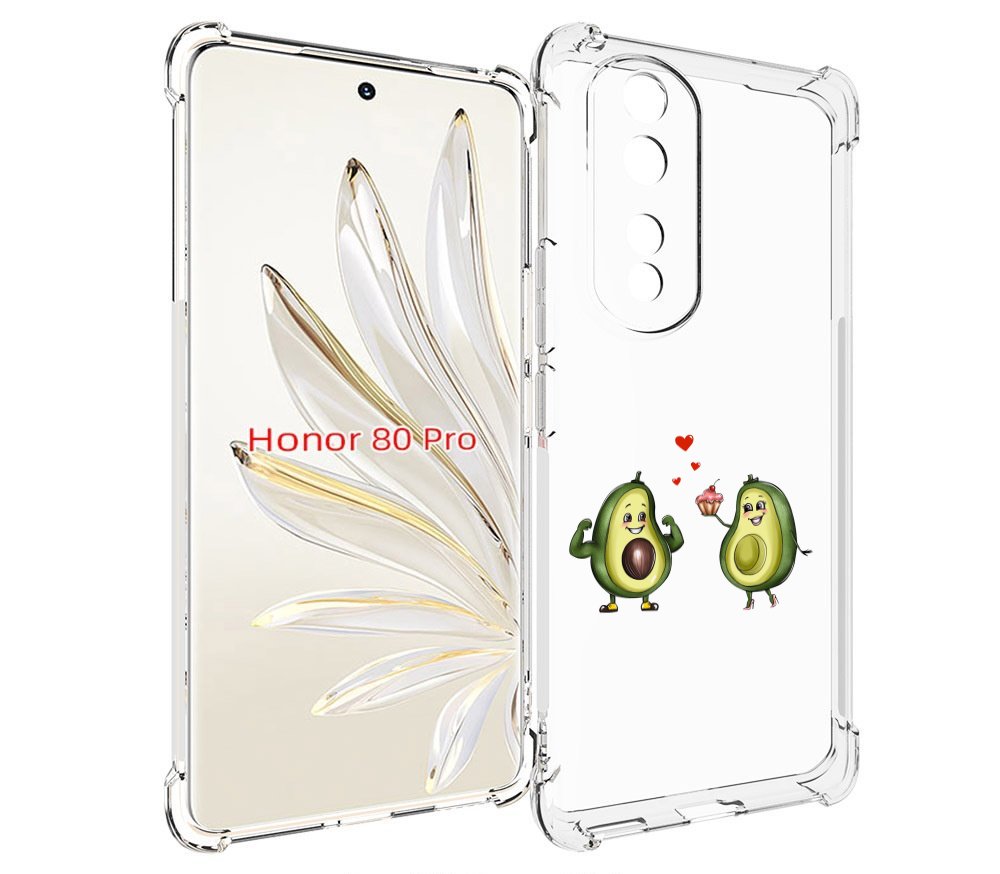 

Чехол MyPads влюбленные-авокадо для Honor 80 Pro, Прозрачный, Tocco