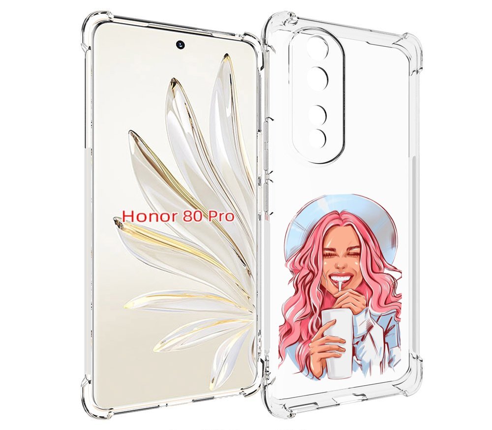 

Чехол MyPads веселая-девушка-модель женский для Honor 80 Pro, Прозрачный, Tocco